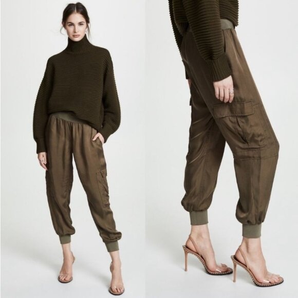 Cinq a Sept Tous Les Jours Giles Pants in Olive Green - Picture 1 of 7